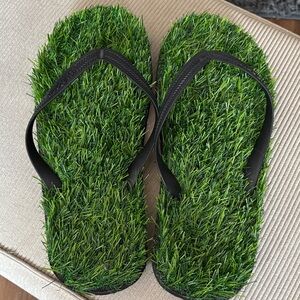 Green Grass Flip Flops